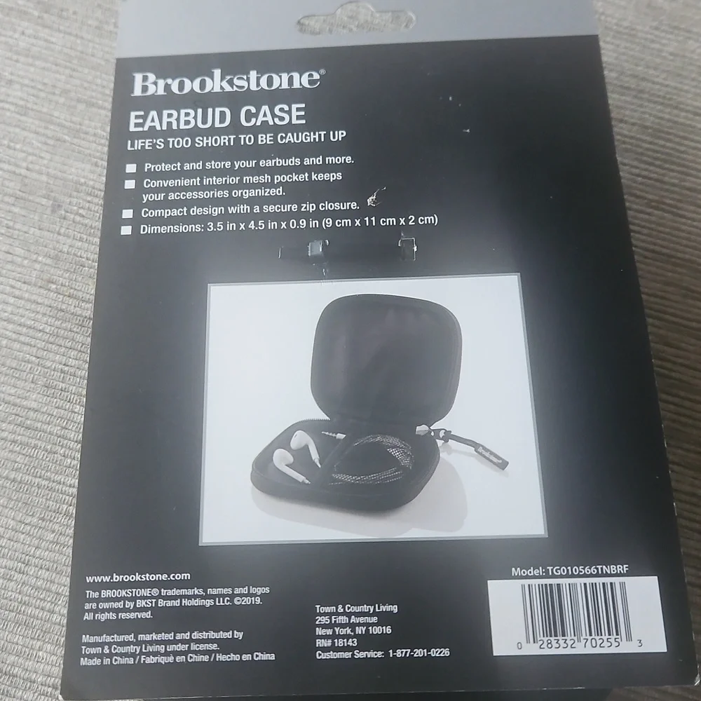 Brookstone Sleek Black Earbud Case